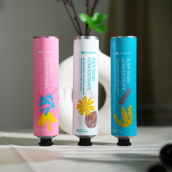 ECO-Friendly Custom Aluminum Cosmetic Empty Tube Package Aluminium Hand Cream Tube With Plastic or Metal Lid